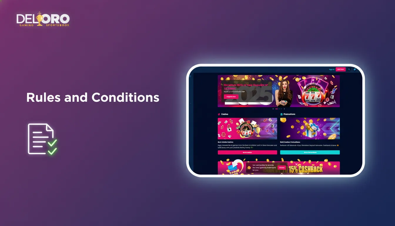Rules and Conditions: 18+, one account, KYC before withdrawals, bonus wagering rules, no abuse/VPN; see full Terms.