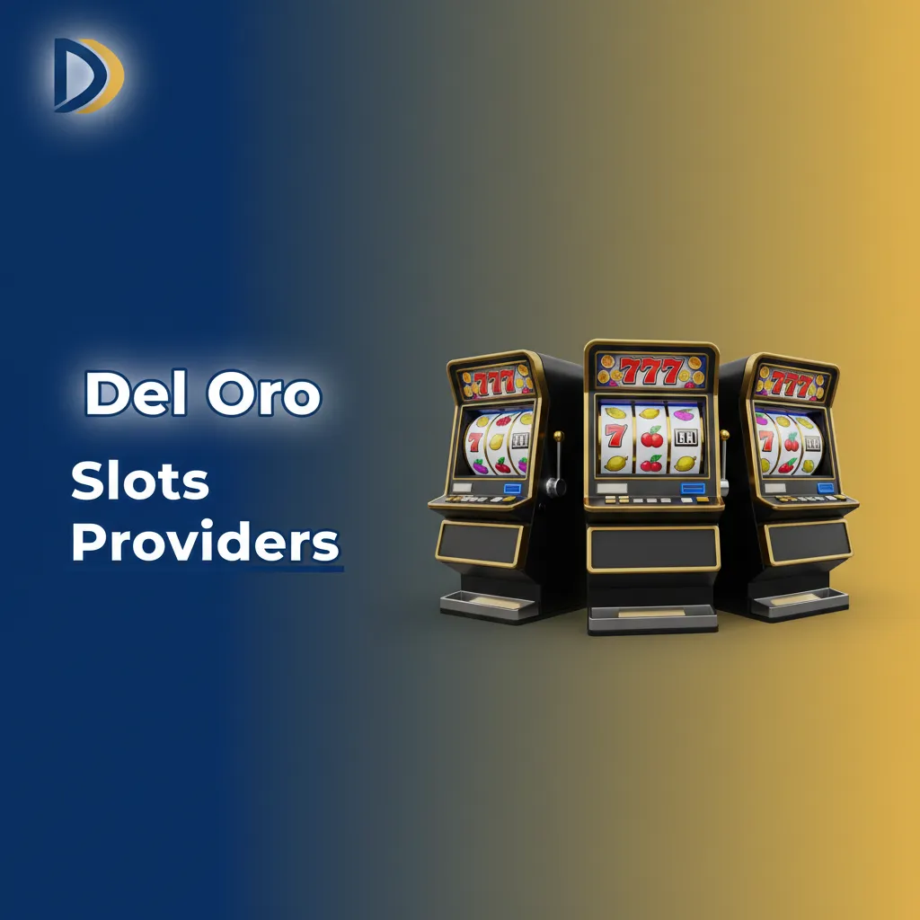 Del Oro Slots Providers: grid of 48 studio logos with game counts - Pragmatic, NetEnt, Play'n GO, Red Tiger, Games Global.