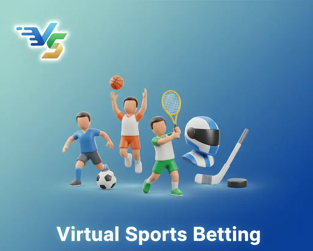 Virtual sports betting: RNG-driven games with instant results; icons for football, horse racing, greyhounds, tennis.