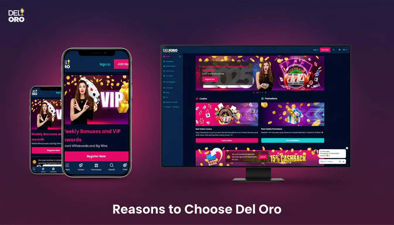 Reasons to Choose Del Oro: fast UK payouts, sharp football/tennis/racing odds, clear promos, mobile-first, 24/7 support.