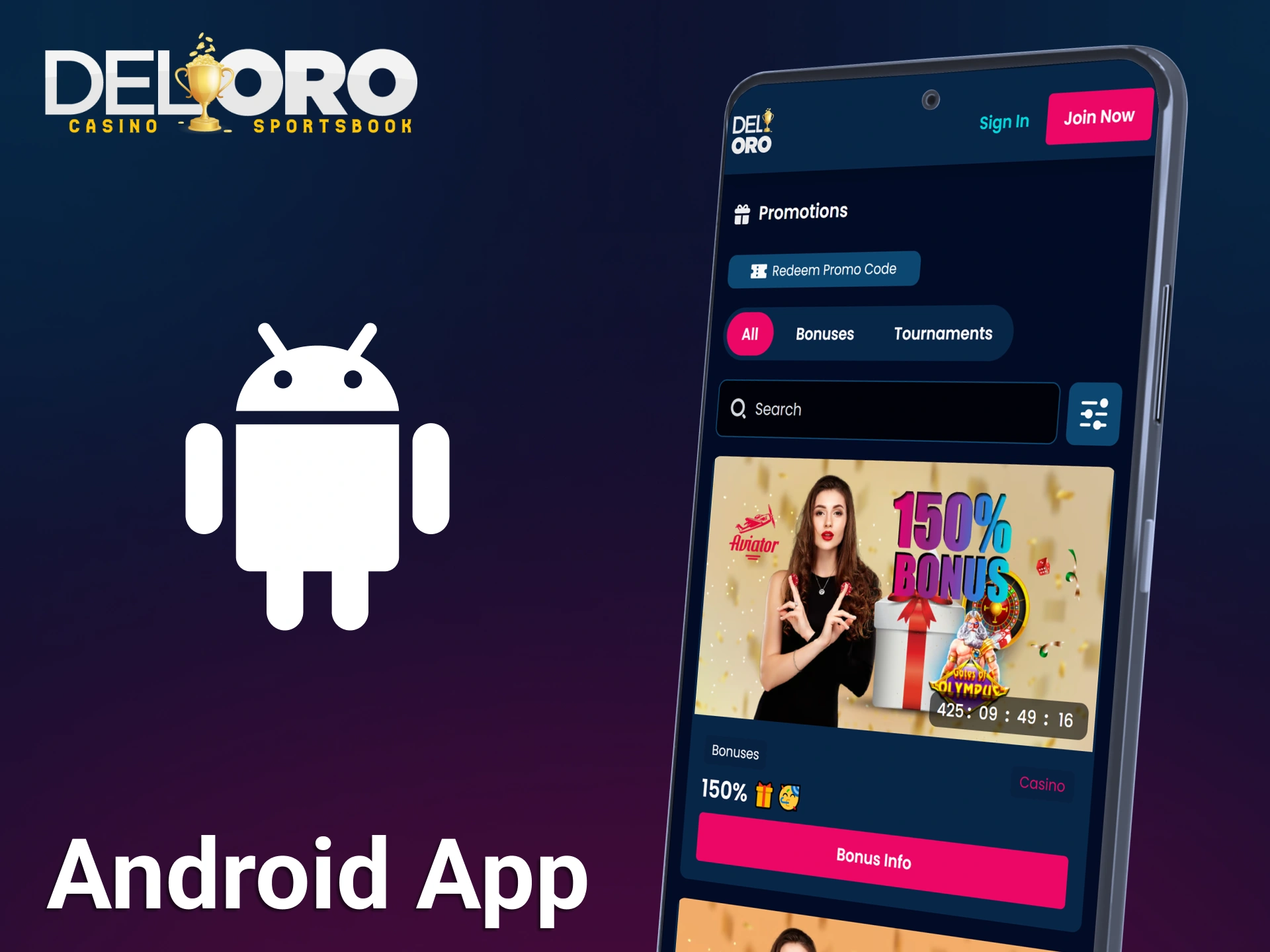 Use the official Del Oro App on your Android mobile device.