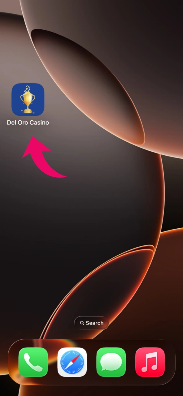 Open the installed Del Oro App iOS version on your iPhone.