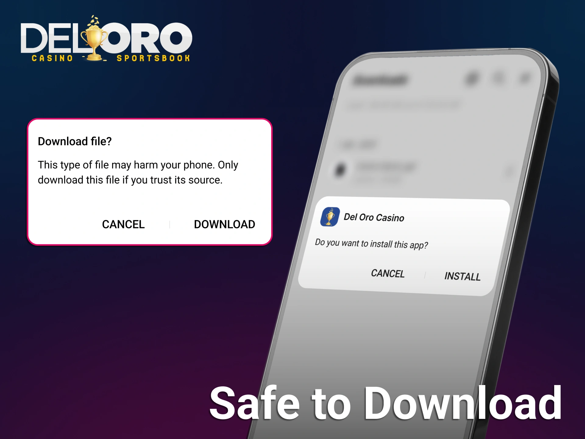 Verify the security of the Del Oro App APK for download.
