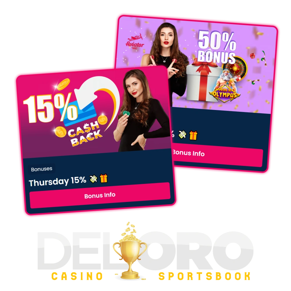 Claim official Del Oro bonuses and promotions available for United Kingdom players.