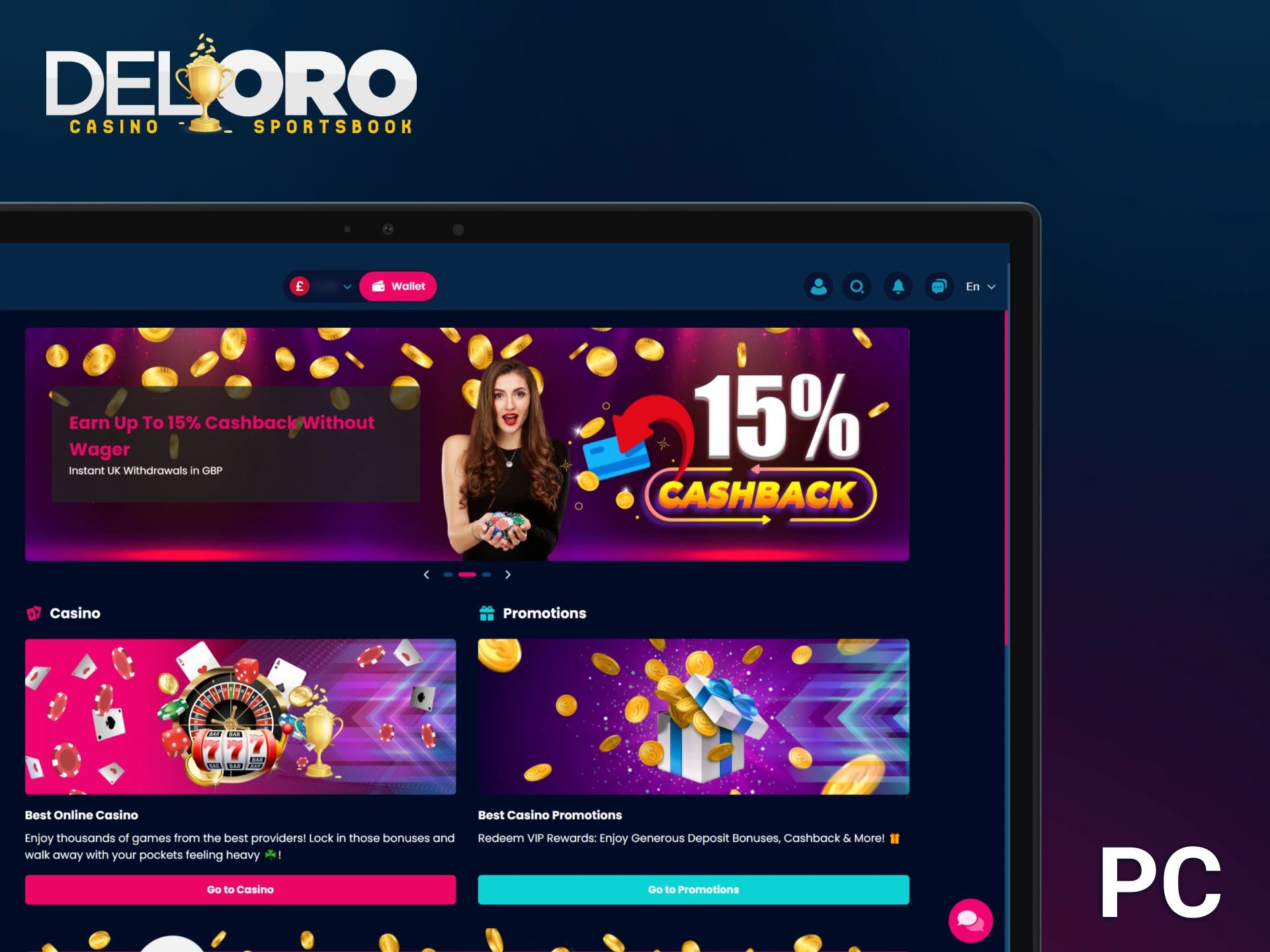 Access the complete Del Oro gaming library through a dedicated desktop platform optimized for Windows and macOS users.